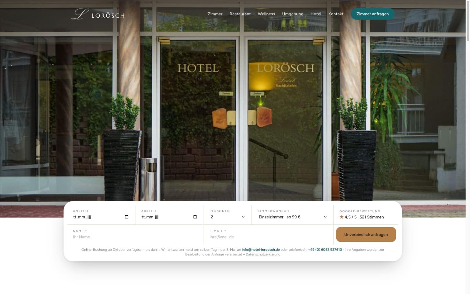 Screenshot von Hotel Lorösch